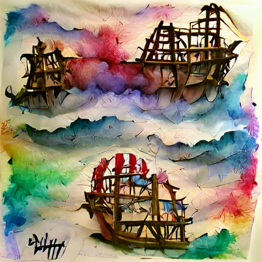Pirate ship - a watercolor painting