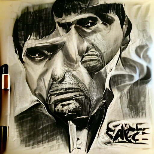 Scarface charcoal drawing